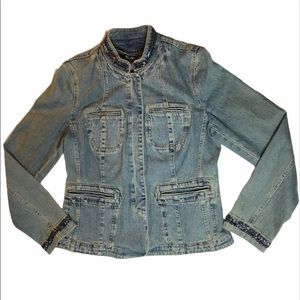 STYLE & CO Bead Details Denim Jean Jacket Medium